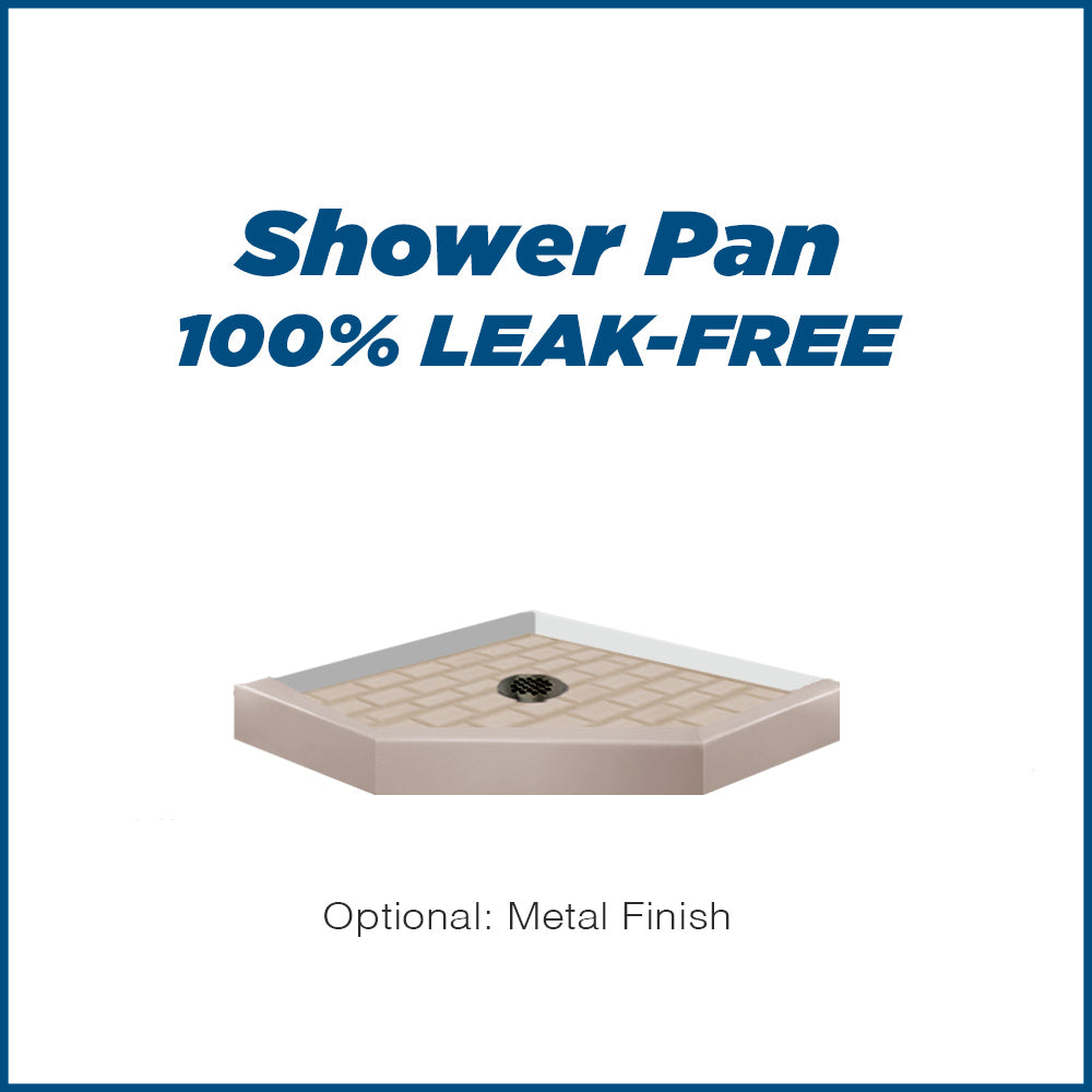 Neo-Angle Brown Sugar Sistine Stone & Subway Stone Accent ("DIY Shower Remodel Kit")