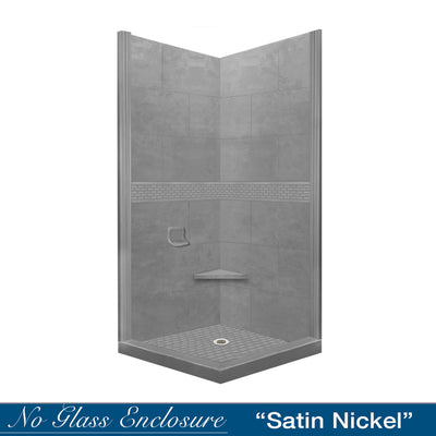 Classic Wet Cement Corner Shower Enclosure Kit