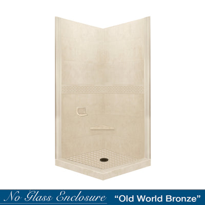 Classic Desert Sand Corner Shower Enclosure Kit