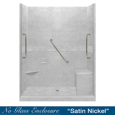 Freedom Pebble Portland Cement 60" Alcove Shower Kit