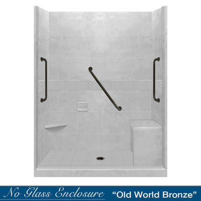 Freedom Classic Portland Cement 60" Alcove Shower Enclosure Kit