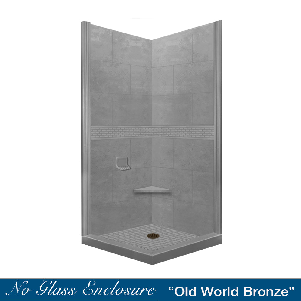 Classic Wet Cement Corner Shower Kit