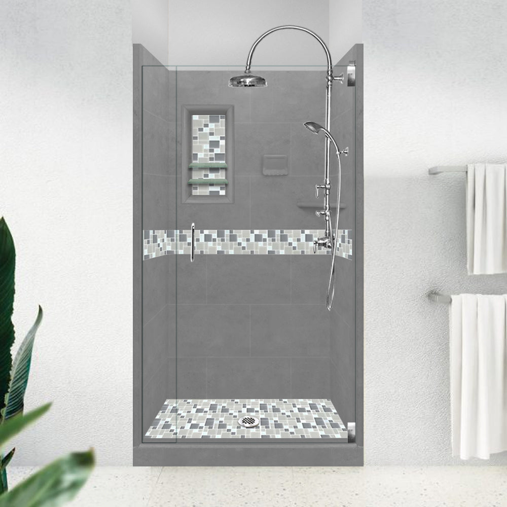 Newport Mosaic Wet Cement  Small Alcove Shower Kit