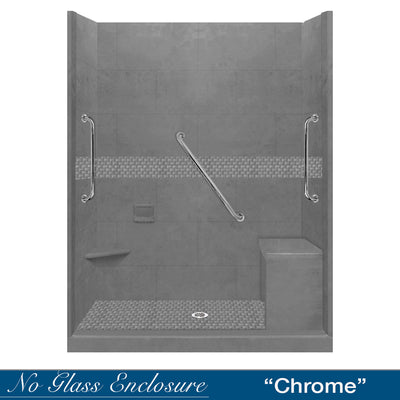 Freedom Jewel Wet Cement 60" Alcove Shower Kit