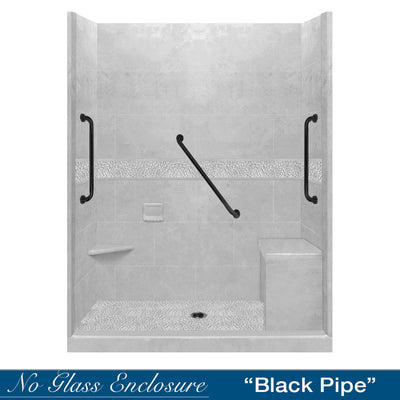 Freedom Pebble Portland Cement 60" Alcove Shower Kit