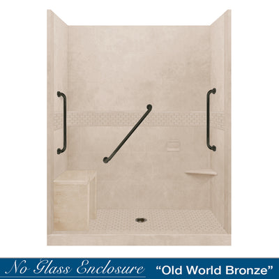 Freedom Classic Brown Sugar 60" Alcove Shower Enclosure Kit