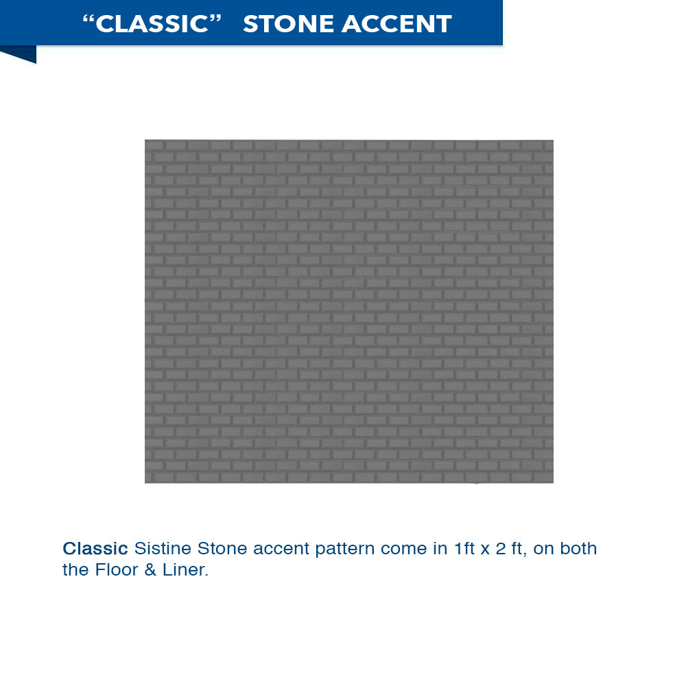 Corner Wet Cement Sistine Stone & Classic Stone Accent ("DIY Shower Remodel Kit")