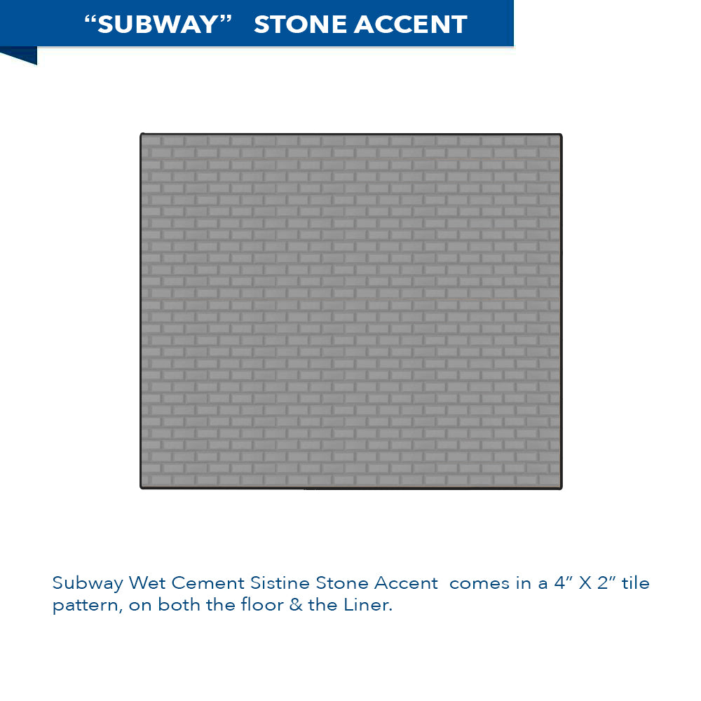 Classic Wet Cement 60" Alcove Stone Shower Kit
