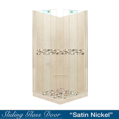 Tuscany Mosaic Desert Sand Corner Shower Kit