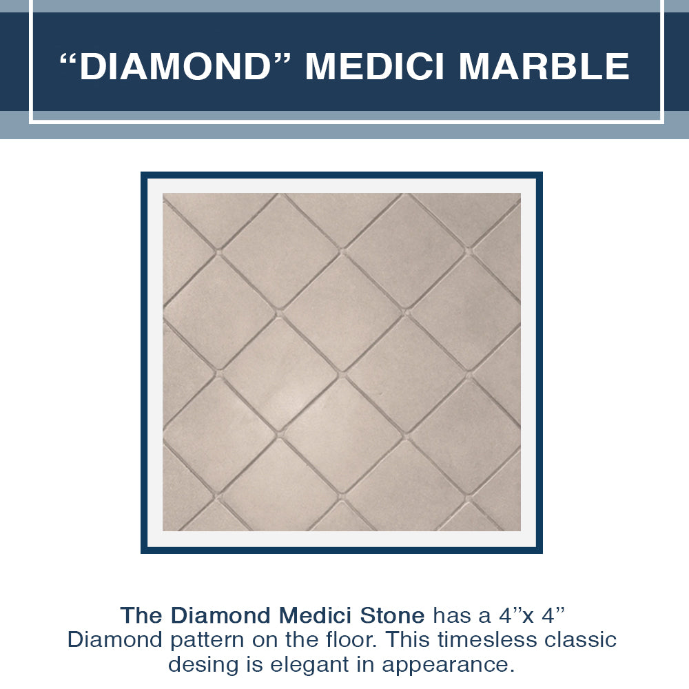 Freedom Rafe Marble Diamond Alcove Shower Enclosure Kit