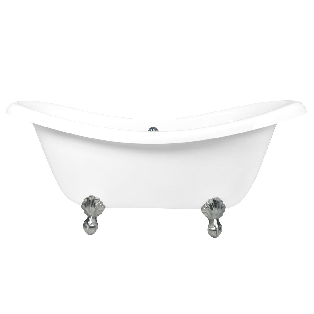 67" Double Slipper Bathtub with Chrome Ball & Claw Feet  Google Ad Clawfoot - American Bath Factory