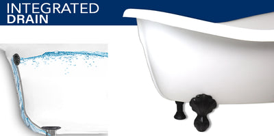 Slipper Claw Feet 60” Bathtub Old World Bronze & Integrated Drain  Google Ad Clawfoot - American Bath Factory