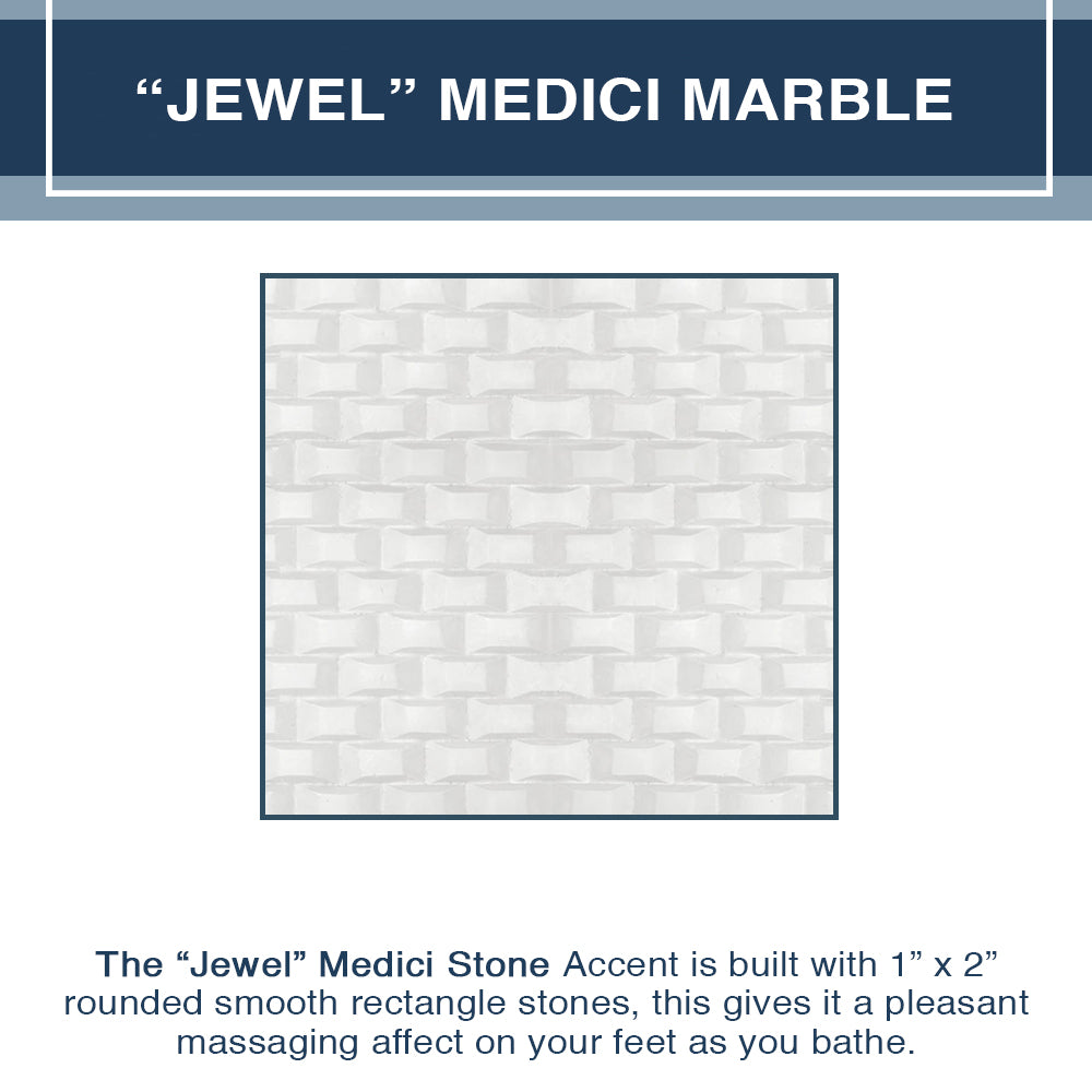Carrara Marble Jewel Corner Shower Enclosure Kit