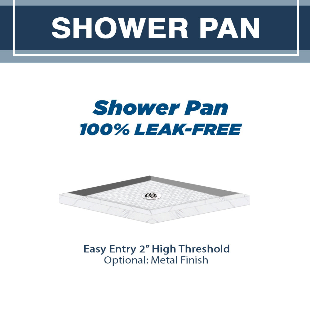 Carrara Marble Jewel Corner Shower Enclosure Kit
