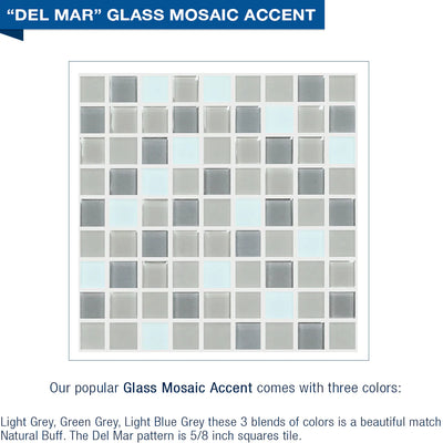 Clearance-36" X 32" Neo Carrara Marble Del Mar Mosaic W/Glass Door