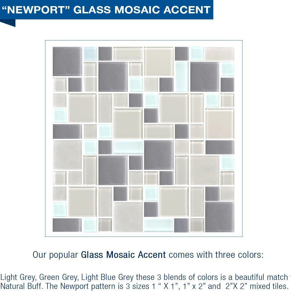 Neo-Angle Wet Cement Sistine Stone & Newport Mosaic Accent ("DIY Shower Remodel Kit")