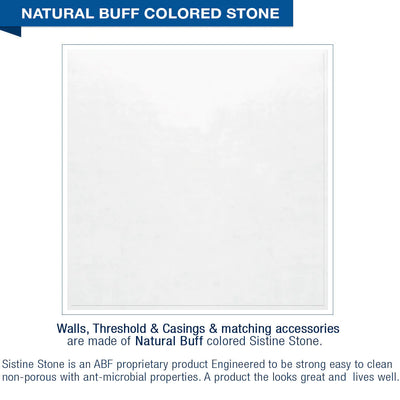 Clearance-60" X 30" Natural Buff Sterling Oak Center Drain Alcove Shower Kit W/Slider Glass Door
