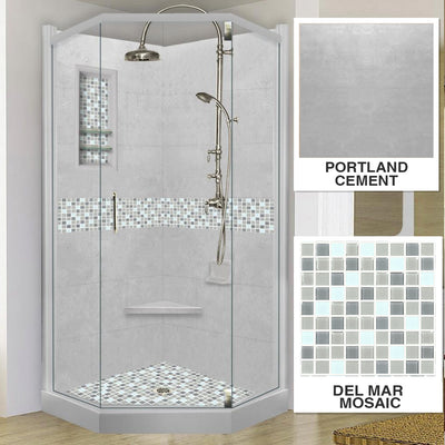Del Mar Mosaic Portland Cement Neo Shower Enclosure Kit
