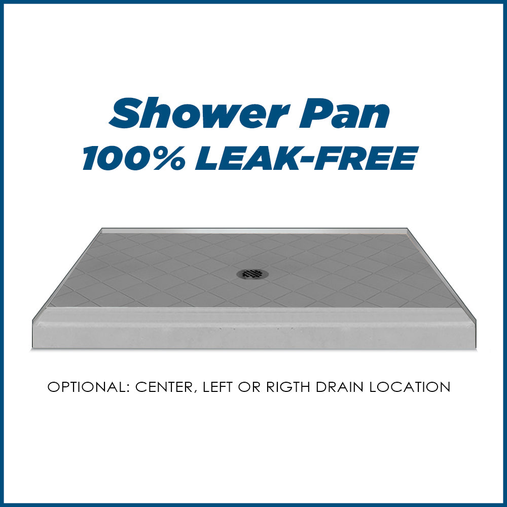 Freedom Standard Diamond Portland Cement 60" Alcove Shower Kit  testing shower - American Bath Factory