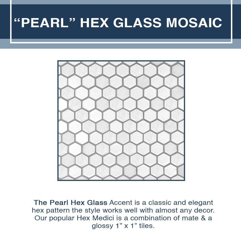 Grio Marble Pearl Hex Mosaic Neo Shower Enclosure Kit