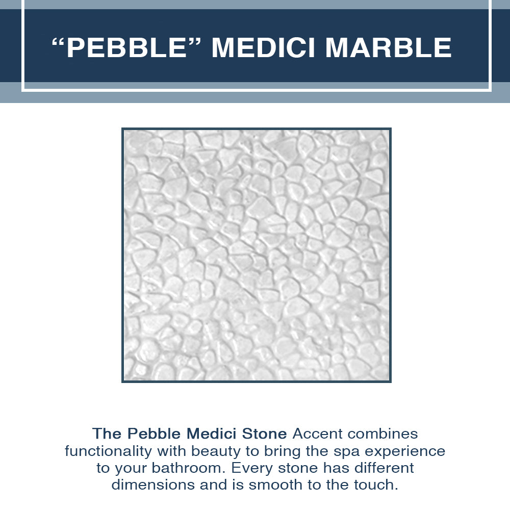 Carrara Marble Pebble Alcove Shower Enclosure Kit