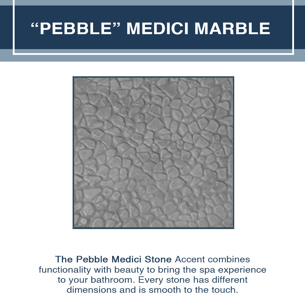 60" Alcove Grio Medici Marble & Pebble Stone Accent ("DIY Shower Remodel Kit")