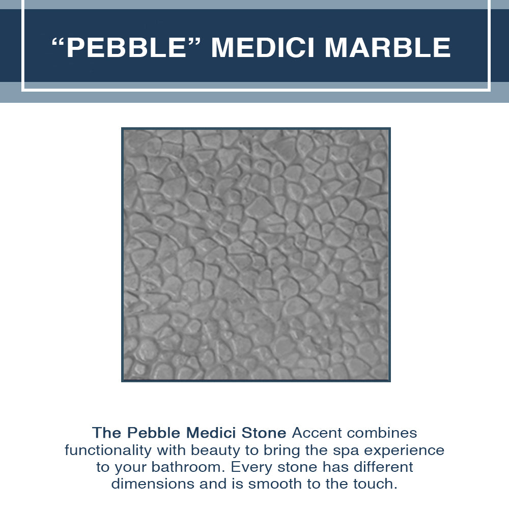 Grio Marble Pebble Alcove Shower Enclosure Kit
