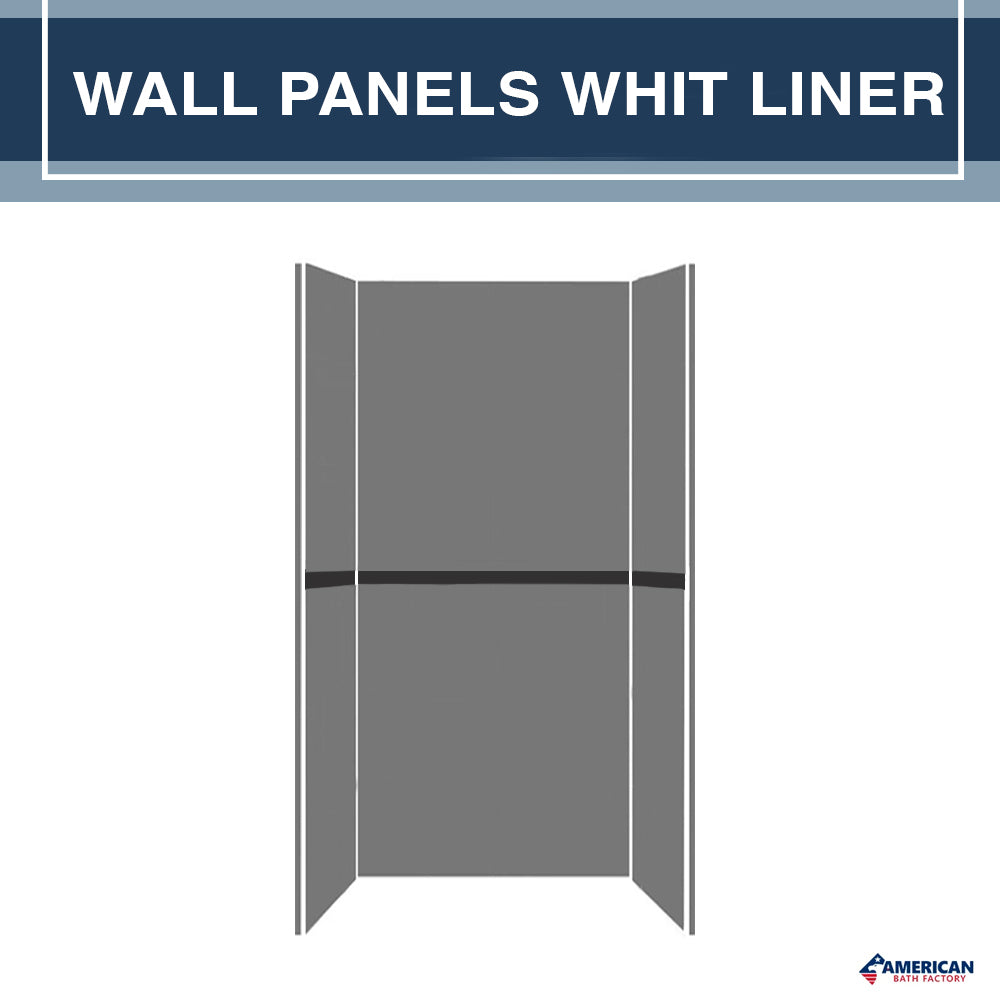 60" Alcove Carrara Medici Marble & Pearl Hex Mosaic Accent ("DIY Shower Remodel Kit")