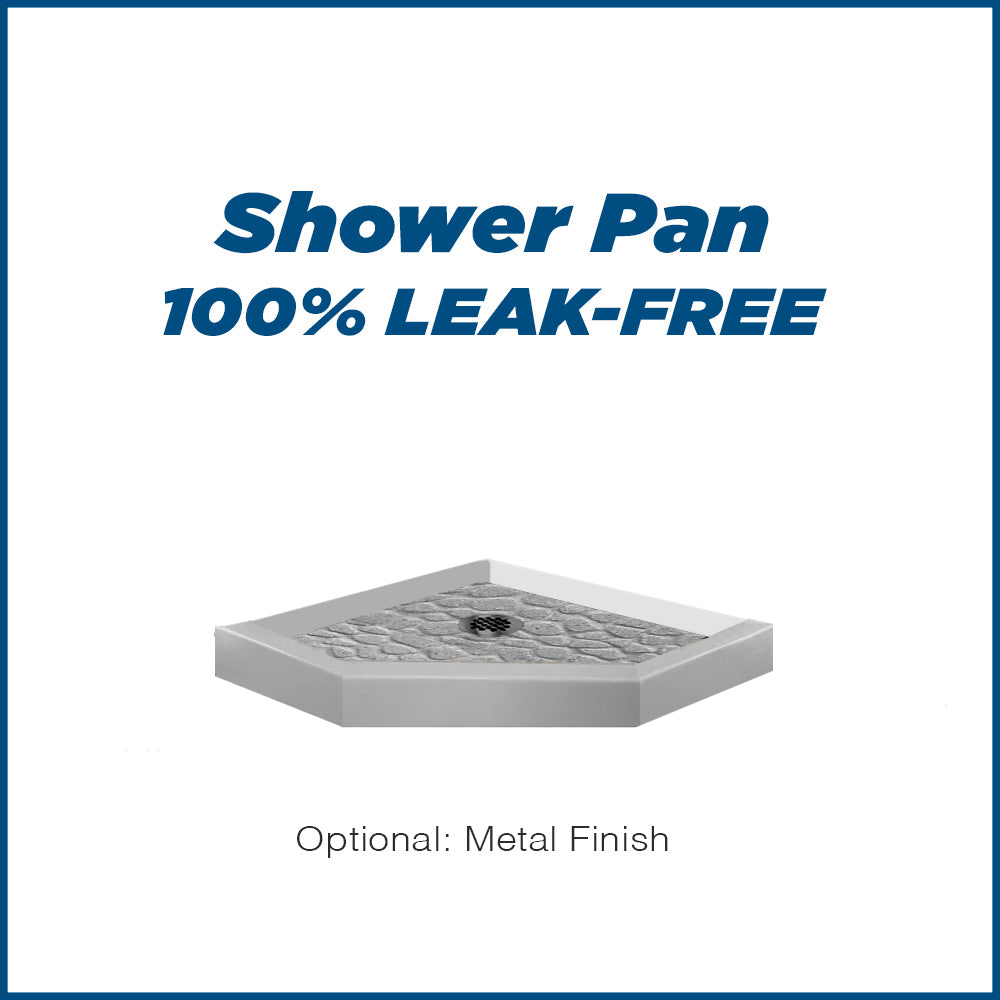 Neo-Angle Portland Cement Sistine Stone & Pebble Stone Accent Shower Remodel Kit