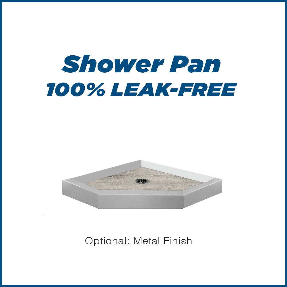Neo-Angle Portland Cement Sistine Stone & Sterling Oak Wood Accent ("DIY Shower Remodel Kit")