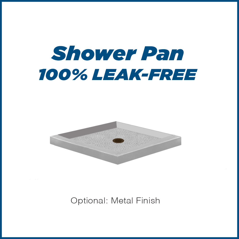 Corner Portland Cement Sistine Stone & Pebble Stone Accent Shower Remodel Kit