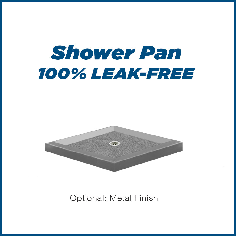 Corner Wet Cement Sistine Stone & Pebble Stone Accent Shower Remodel Kit