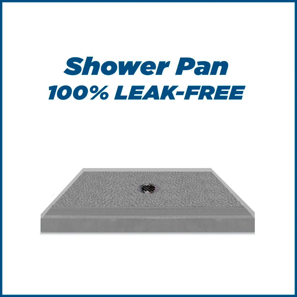 Pebble Wet Cement Small Alcove Shower Enclosure Kit