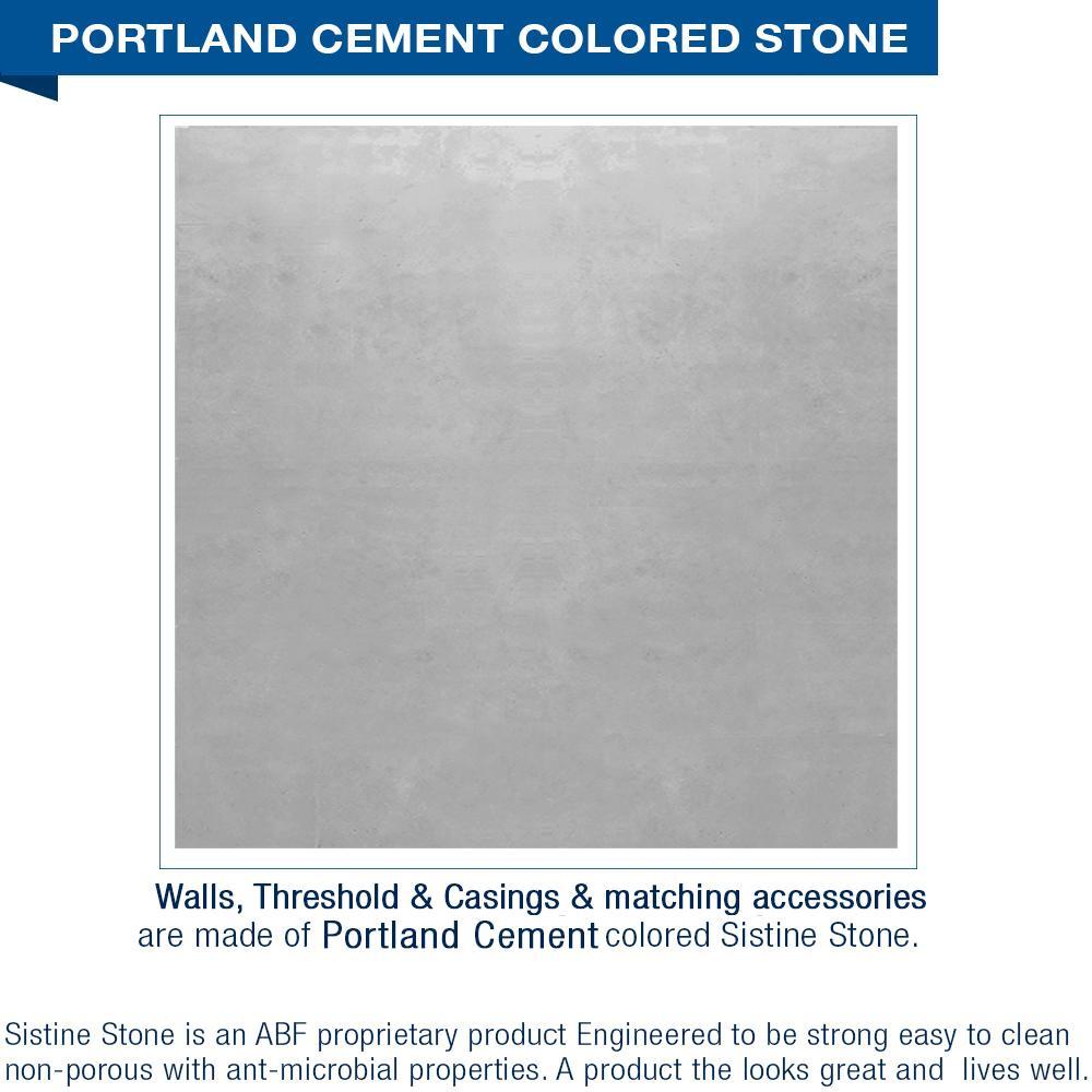 Pearl Hex Portland Cement 60" Alcove Stone Shower Kit