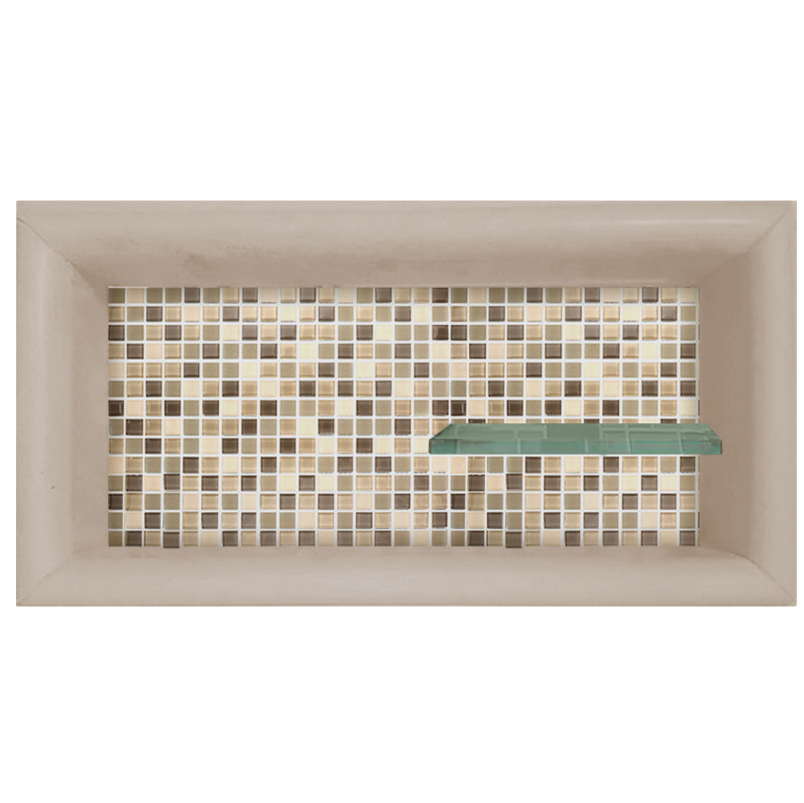 Mosaic Tile Horizontal Shampoo Shelf  Shower Detail - American Bath Factory