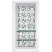 Mosaic Tile Vertical Shampoo Shelf  Shower Detail - American Bath Factory