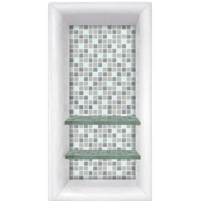 Mosaic Tile Vertical Shampoo Shelf  Shower Detail - American Bath Factory
