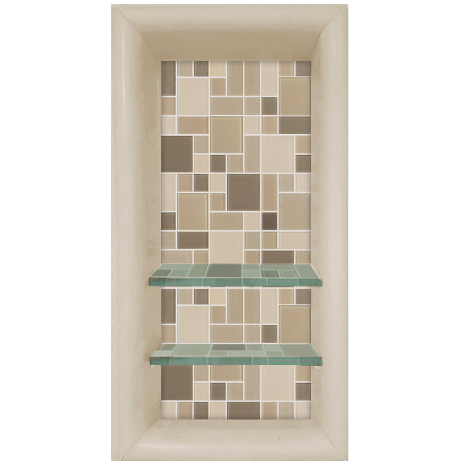 Mosaic Tile Vertical Shampoo Shelf  Shower Detail - American Bath Factory