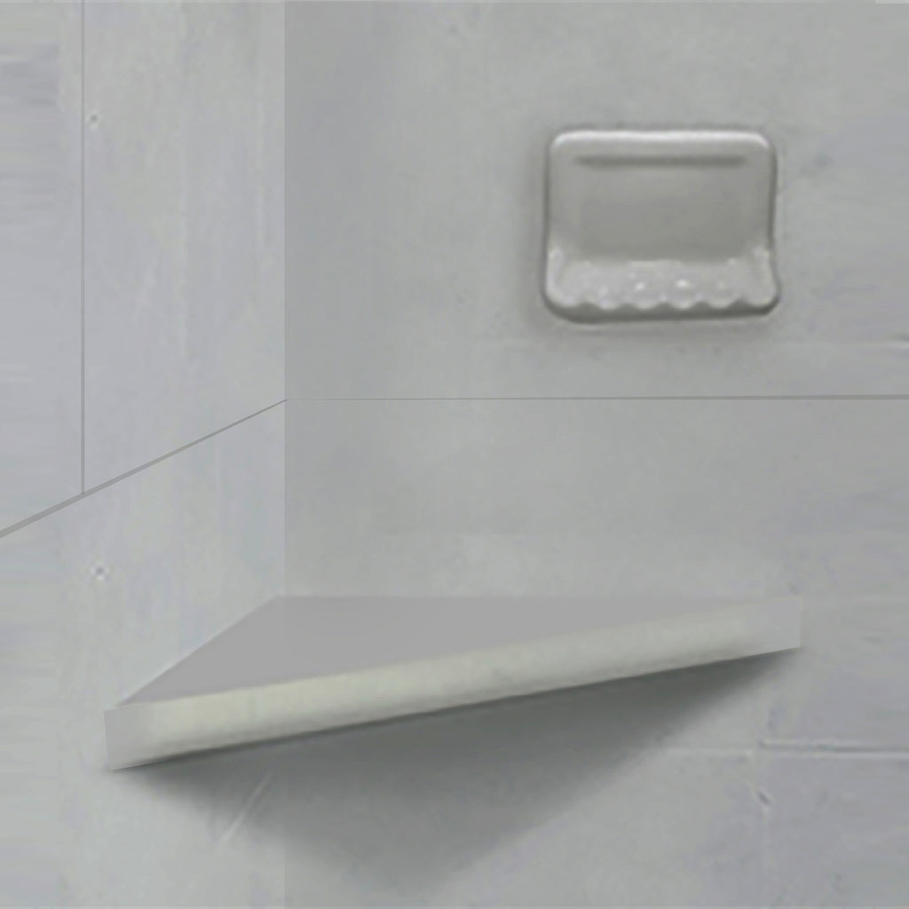 White Ceramic Corner Shower Shelf for Soap & Shampoo