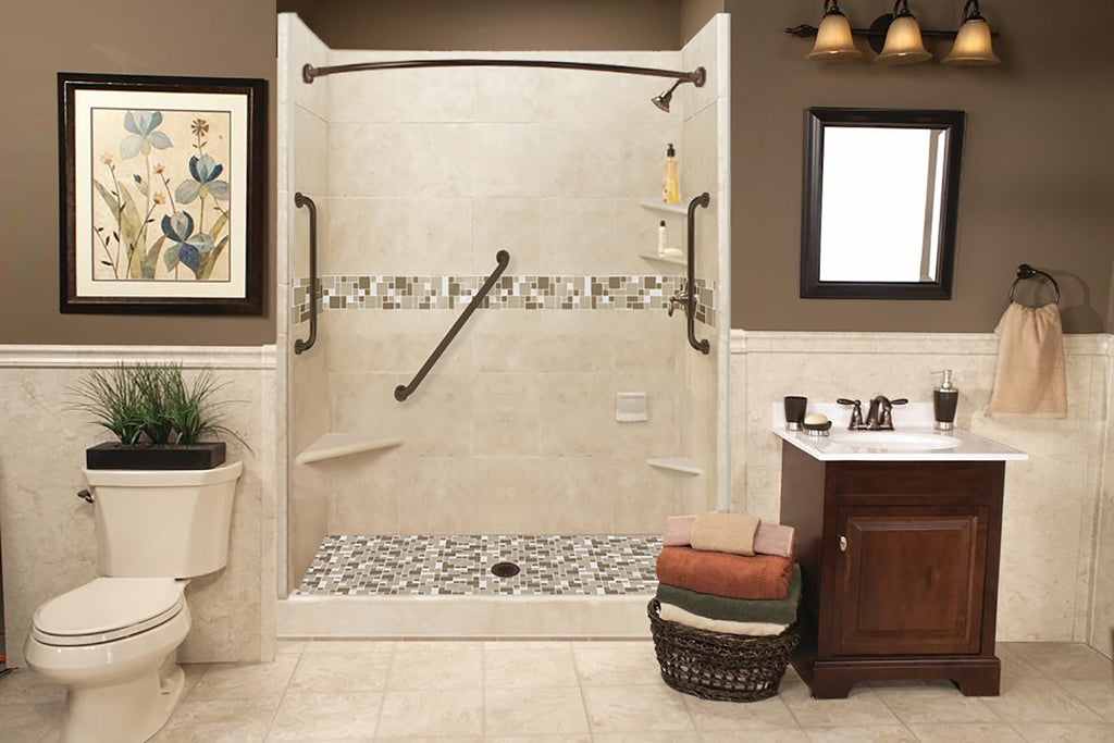 12" Corner Shaving Step/Shelf  Shower Detail - American Bath Factory