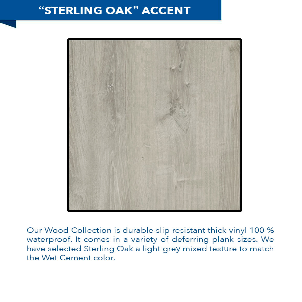 Neo-Angle Natural Buff Sistine Stone & Sterling Oak Wood Accent ("DIY Shower Remodel Kit")