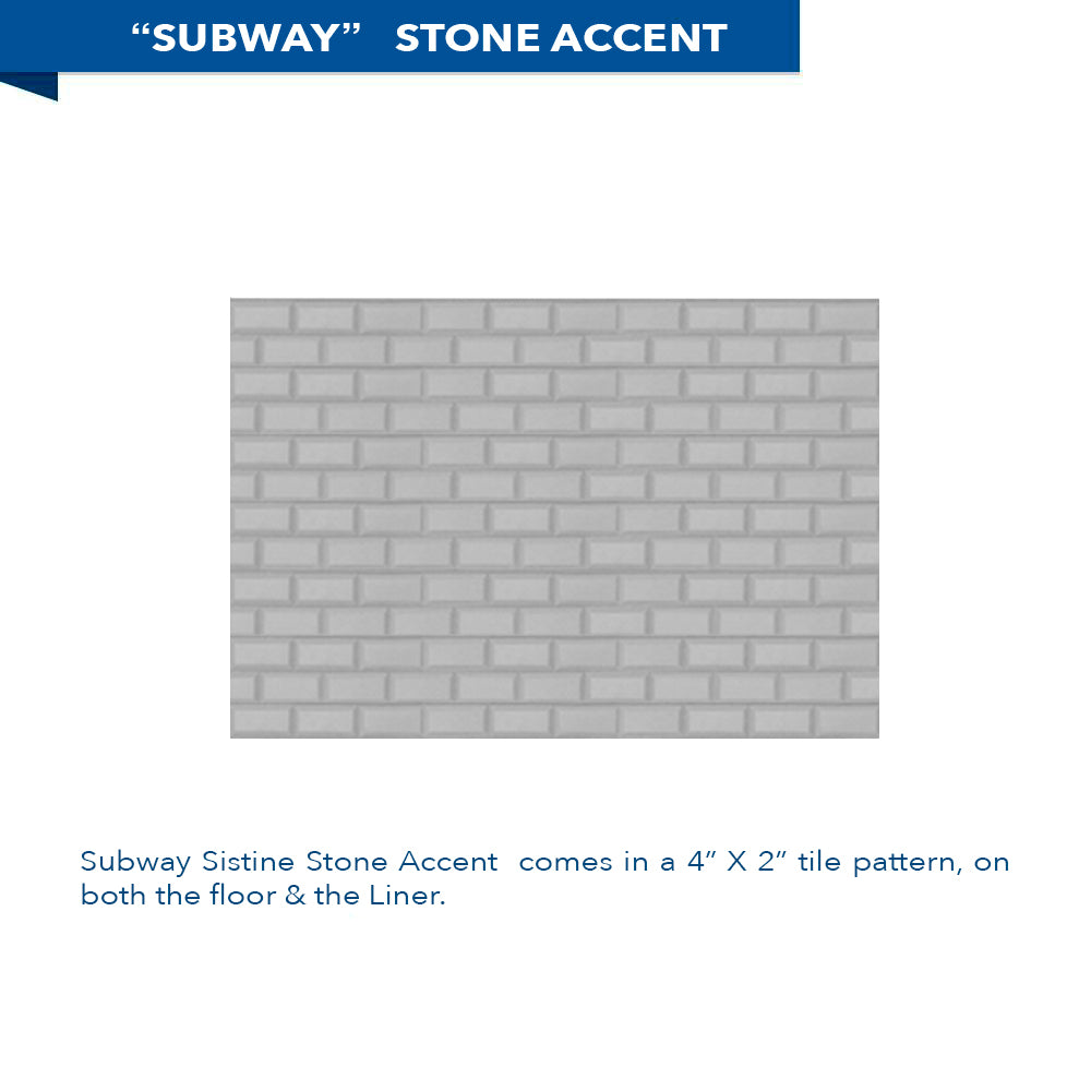 Freedom Subway Portland Cement 60" Alcove Shower Enclosure Kit