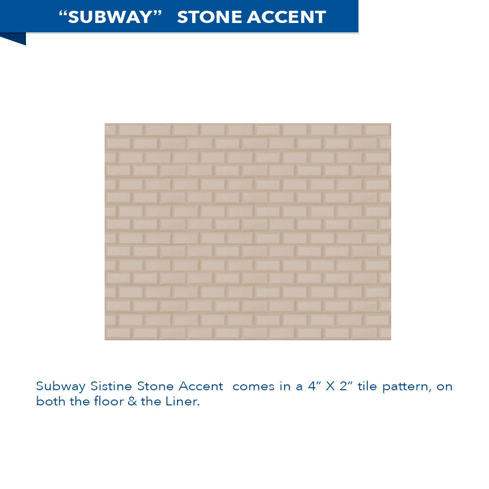 Neo-Angle Brown Sugar Sistine Stone & Subway Stone Accent ("DIY Shower Remodel Kit")