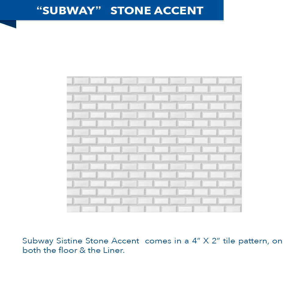 Neo-Angle Natural Buff Sistine Stone & Subway Stone Accent Shower Remodel Kit