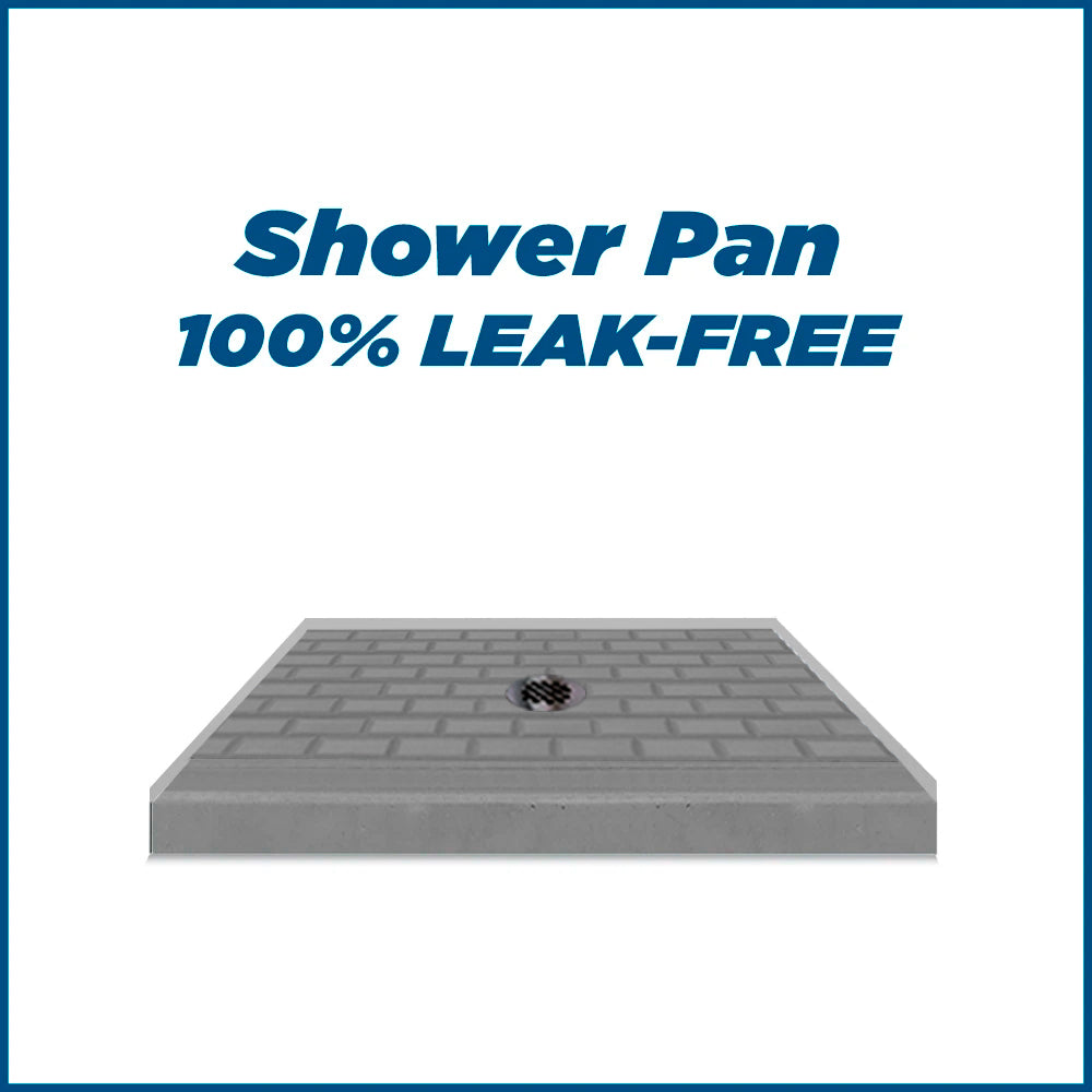 Alcove Wet Cement Sistine Stone & Subway Stone Accent Shower Remodel Kit