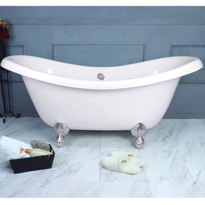 67" Double Slipper Bathtub with Chrome Ball & Claw Feet  Google Ad Clawfoot - American Bath Factory