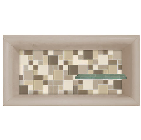 Mosaic Tile Horizontal Shampoo Shelf  Shower Detail - American Bath Factory