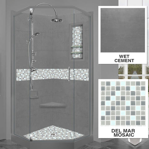 Del Mar Mosaic Wet Cement Neo Shower Enclosure Kit