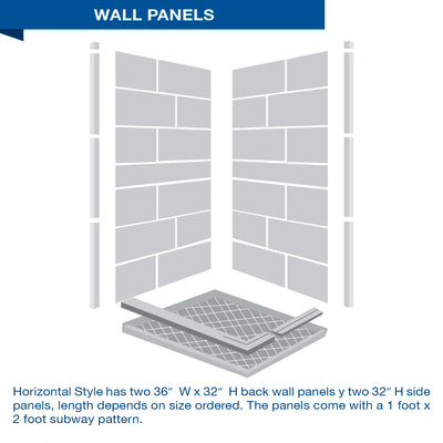 Pebble Portland Cement Granite Corner Shower Enclosure Kit