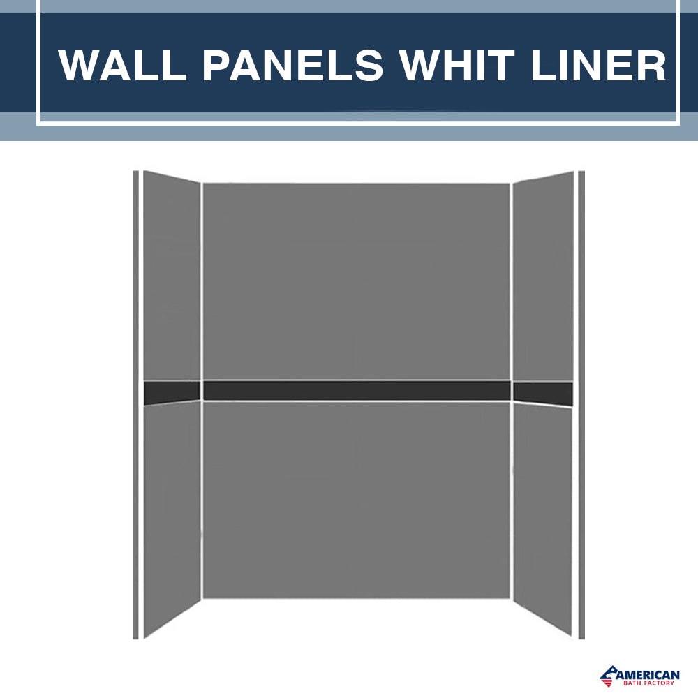 60" Alcove Carrara Medici Marble & Pearl Hex Mosaic Accent ("DIY Shower Remodel Kit")